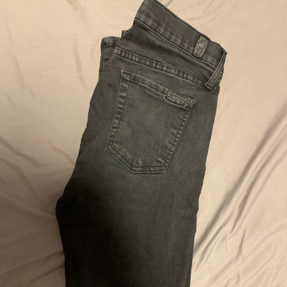 7 For All Mankind Black Skinny Stretch Jeans